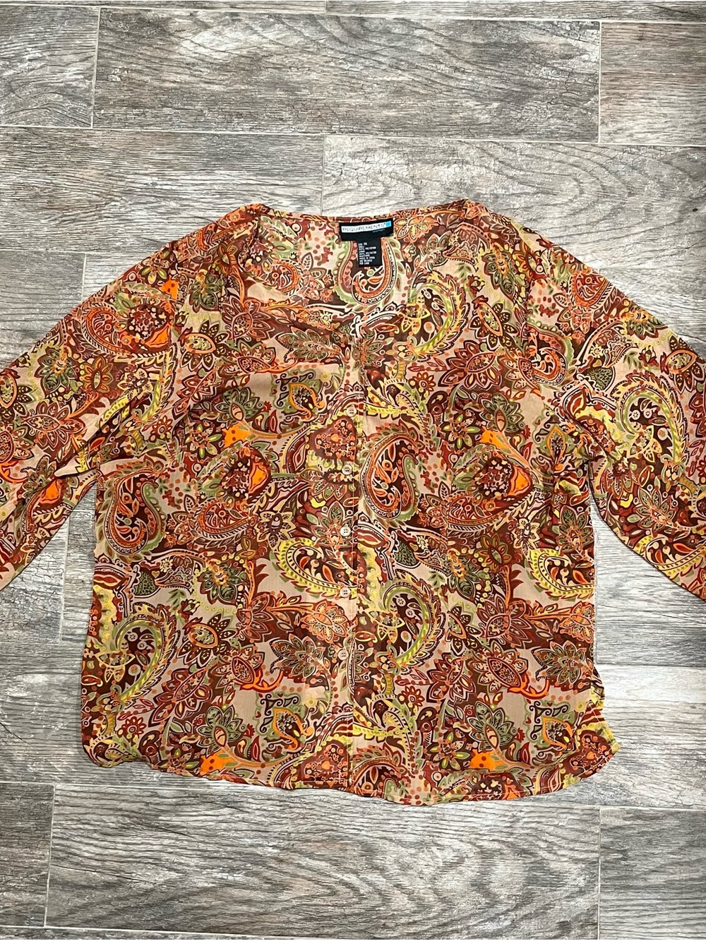 Requirements Paisley Button-Front Top